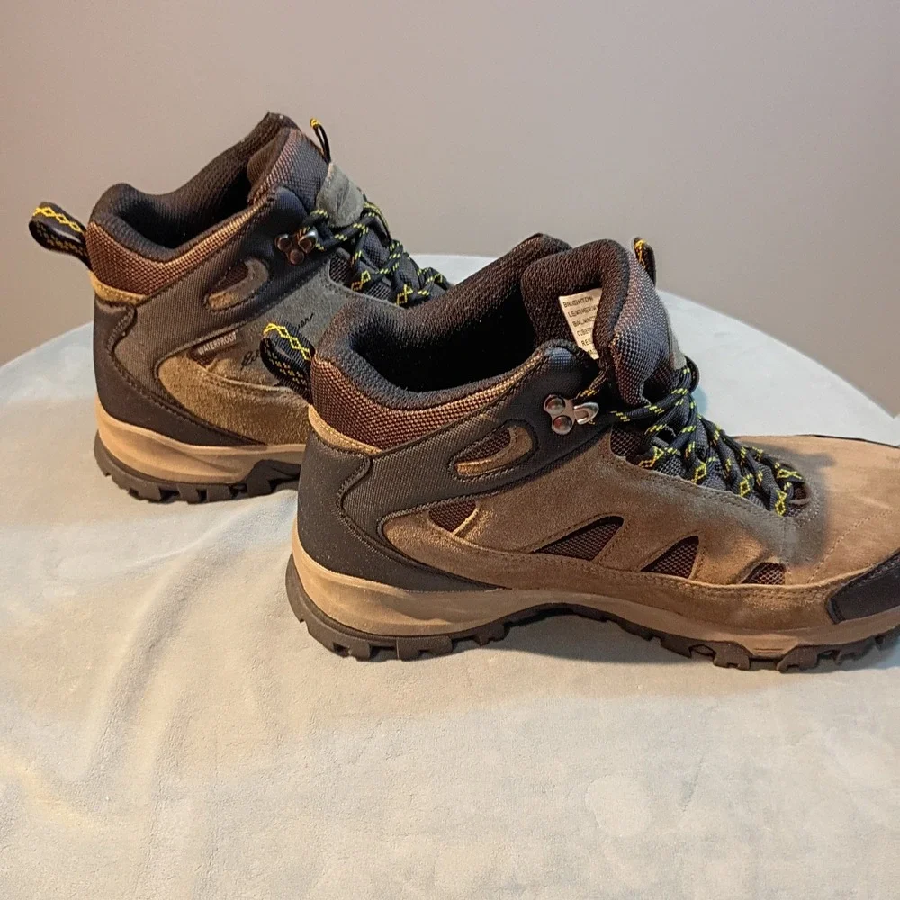 Eddie Bauer Brighton Mens Waterproof Hiking Boots Brown Black Leather 9.5 M